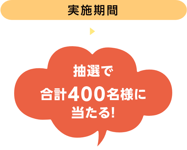 実施期間2025年12月1日から2026年1月30日 抽選で合計400名様に当たる！