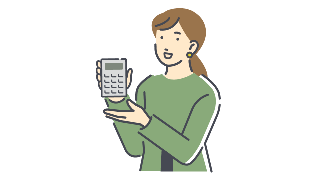 電卓を持つ女性のイラスト